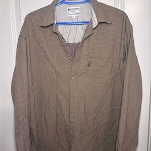 Columbia 100% Cotton vintage Brown/yellow Button-Up Shirt